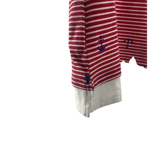 NWT Karen Scott Red Striped Blue Star Anchor Tiered Blouse Women's Size PXL - Picture 4 of 8